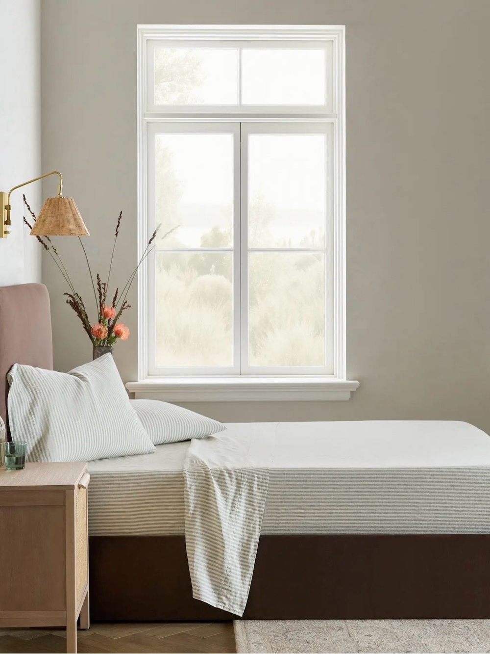 NWOT Quince European Linen 4 Pc Stripe Sheet Set, Full, Willowleaf